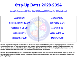Flyer for Step up Dates